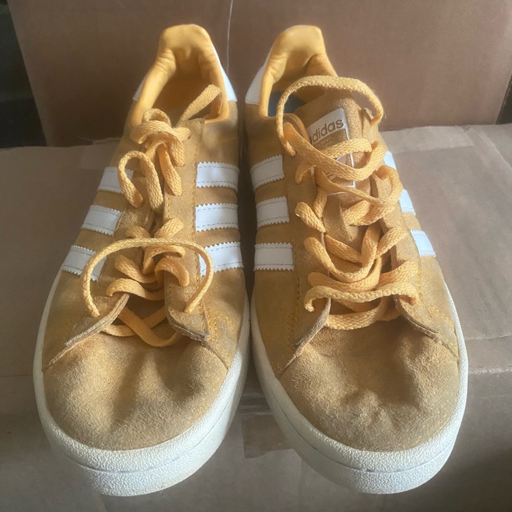 ADIDAS CAMPUS 80S SNEAKERS SHOES WOMENS US 7.5 UK 6 YELLOW ORANGE GOLD WHITE